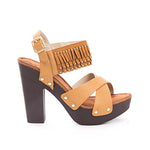 Soho Shoes Women's Open Toe Ankle Strap Platform Fringe Wedges