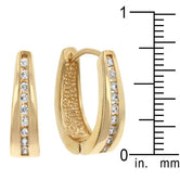 Elegant Goldtone Finish Cubic Zirconia Hoop Earrings
E01207G-C01