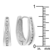 Elegant Rhodium Plated Finish Cubic Zirconia Hoop Earrings
E01207R-C01