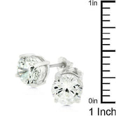 Clear Silver Round Studs 6.25 MM Earrings
E01220RS-S01-6.25MM