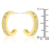 Roma Goldtone Finish Crystal Hoop Earrings
E01650G-C02