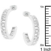 Studded Cubic Zirconia Hooplet Earrings
E01650R-C01