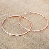 Large Rosegold Hoop Earrings with Crystals
E01660A-C02