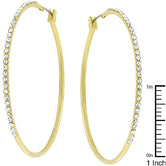2 Inch Goldtone Crystal Hoop Earrings
E01660G-C02