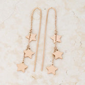 Reina Rose Gold Stainless Steel Delicate Star Threaded Drop Earrings
E01877A-V00