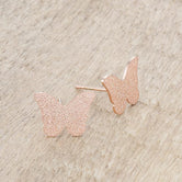 Jess Glittery Butterfly Rose Gold Stud Earrings
E01885AV-V00