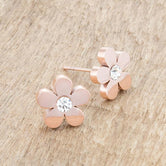 Daisy 0.3ct CZ Rose Gold Stainless Steel Flower Stud Earrings
E01886AV-S01