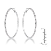 3.85Ct Silvertone Cup Chain Hoop Earrings
E01939X-C02