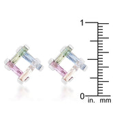 Myra 10ct Multicolor CZ Rhodium Stud Earrings
E50180R-V01