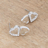 .17 Ct Melded Hearts Rhodium and CZ Stud Earrings
E50186R-C01