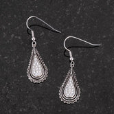 .45 Ct Tear Drop Rhodium Earrings with CZ
E50189R-V01