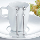 Solid 925 Sterling Silver Earrings Dangle Drop Fox Simple Elegant XFE8149