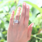 Vintage Style 1.5 Carat Created Diamond Solid 925 Sterling Silver Bridal Wedding Engagement Ring XFR8111