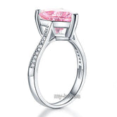 925 Sterling Silver Bridal Engagement Ring 3.5 Carat Heart Pink Created Diamond Jewelry XFR8216