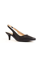 Soho Girls Women's Pointy Toe Kitten Low Heeled Slingback Pump