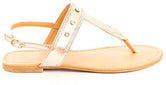 Soho Shoes Women's Slingback Ankle Strap Rhinestone Flip Flop Thong Sandal