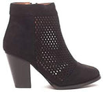 Soho Shoes Women's Laser Cut Casual Ankle Bootie Boots