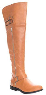 Soho Shoes Women's Leatherette Thigh High Wide Leg Riding Boots