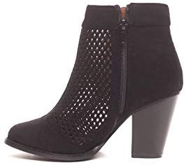Soho Shoes Women's Laser Cut Casual Ankle Bootie Boots
