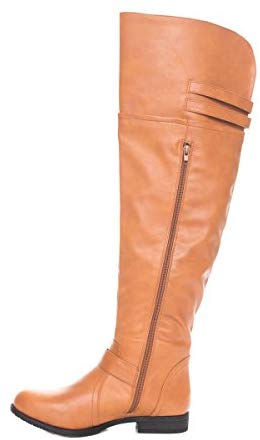 Soho Shoes Women's Leatherette Thigh High Wide Leg Riding Boots