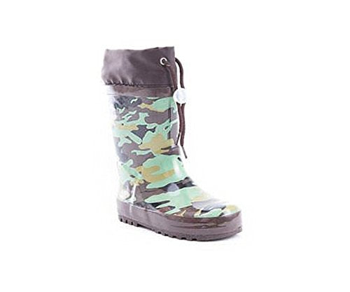 Soho Shoes Kids Rubber Drawstring Printed Rain Boots