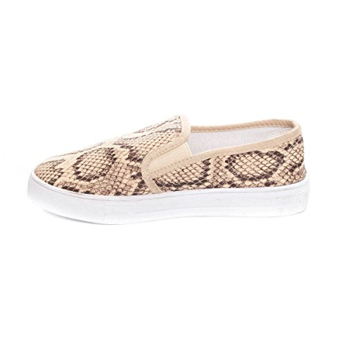 Soho Shoes Women's Slip On Fashion Snake Textile Sneakers