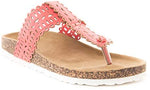 Soho Shoes Women's Cork Platform Slide Thong Flip Flops Sandals