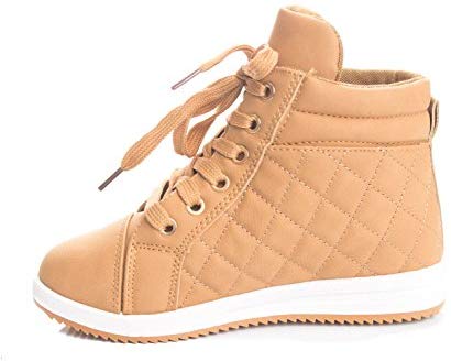 Soho Kids Casual Quilted Lace Up High Top Fashion Sneakers (Toddler/Little Kid)