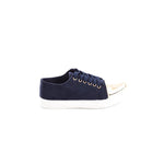 Soho Shoes Women's Suede Lace Up Metallic Toe Cap Sneakers
