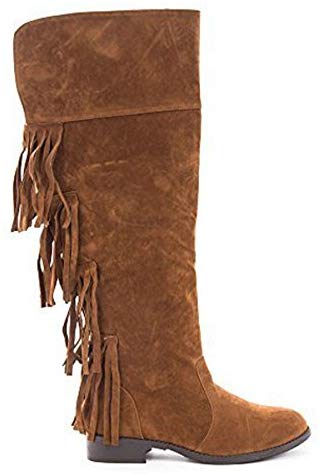Soho Shoes Women's Suede Over The Knee Fringe Boots