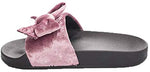 Soho Shoes Women's Open Toe Velvet Bow Slide Slippers