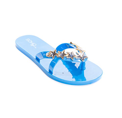 Soho Shoes Women's Star Jelly Flip Flop Thong Sandals