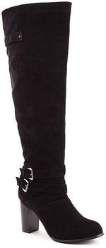 Soho Shoes Women's Suede Heeled Over The Knee Riding Boots
