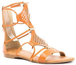Soho Shoes Women's Laser Cut Roman Gladiator Ankle Sandals