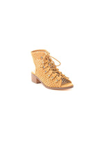 Soho Kids Girls Peep Toe Slingback Laser-Cut Chunky Block Heel Sandal