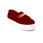 Soho Shoes Women's Suede Moccasin Platform Slip On Sneakers