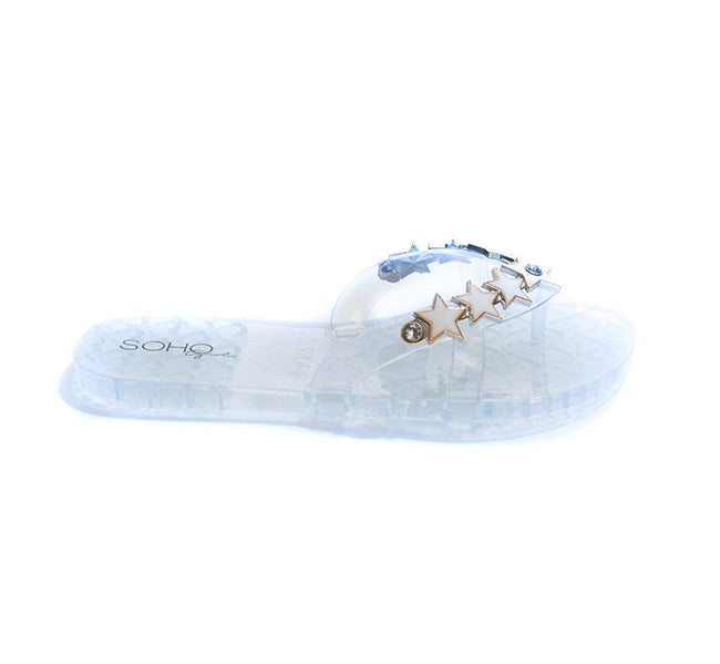 Soho Shoes Women's Star Jelly Flip Flop Thong Sandals