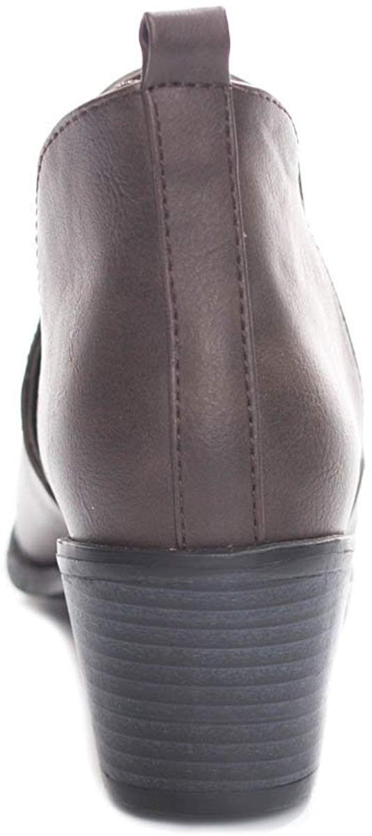Soho Shoes Women's Side Cut Out Chunky Heel Ankle Bootie Boots