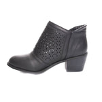 Soho Shoes Women's Perforated Chunky Heel Ankle Bootie Boots