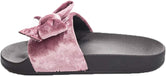 Soho Shoes Women's Open Toe Velvet Bow Slide Slippers
