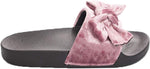 Soho Shoes Women's Open Toe Velvet Bow Slide Slippers
