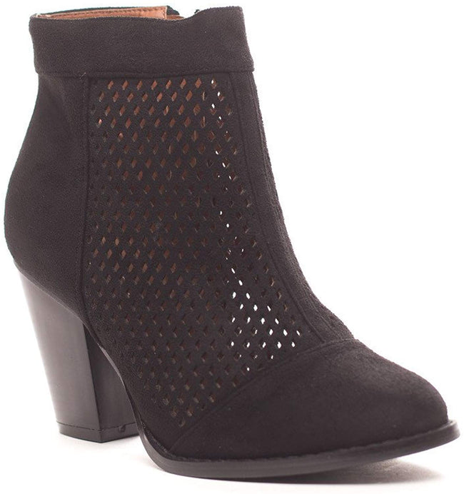 Soho Shoes Women's Laser Cut Casual Ankle Bootie Boots