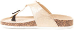 Soho Shoes Women's Glitter Platform Wedge Cork Flip Flop Thong Sandal Slides