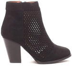 Soho Shoes Women's Laser Cut Casual Ankle Bootie Boots