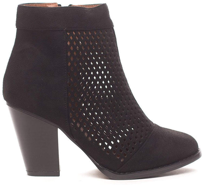 Soho Shoes Women's Laser Cut Casual Ankle Bootie Boots