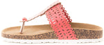Soho Shoes Women's Cork Platform Slide Thong Flip Flops Sandals