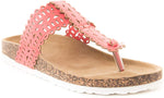 Soho Shoes Women's Cork Platform Slide Thong Flip Flops Sandals
