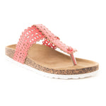 Soho Shoes Women's Cork Platform Slide Thong Flip Flops Sandals