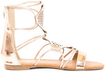 Soho Shoes Women's Laser Cut Roman Gladiator Ankle Sandals