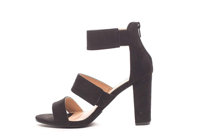 Soho Shoes Women's Ankle Strap Open Toe Sandal Heel